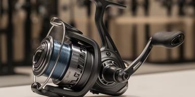 Shimano Stradic FL Angelrolle mit sichtbarer Spule und Kurbel im Fachgeschäft